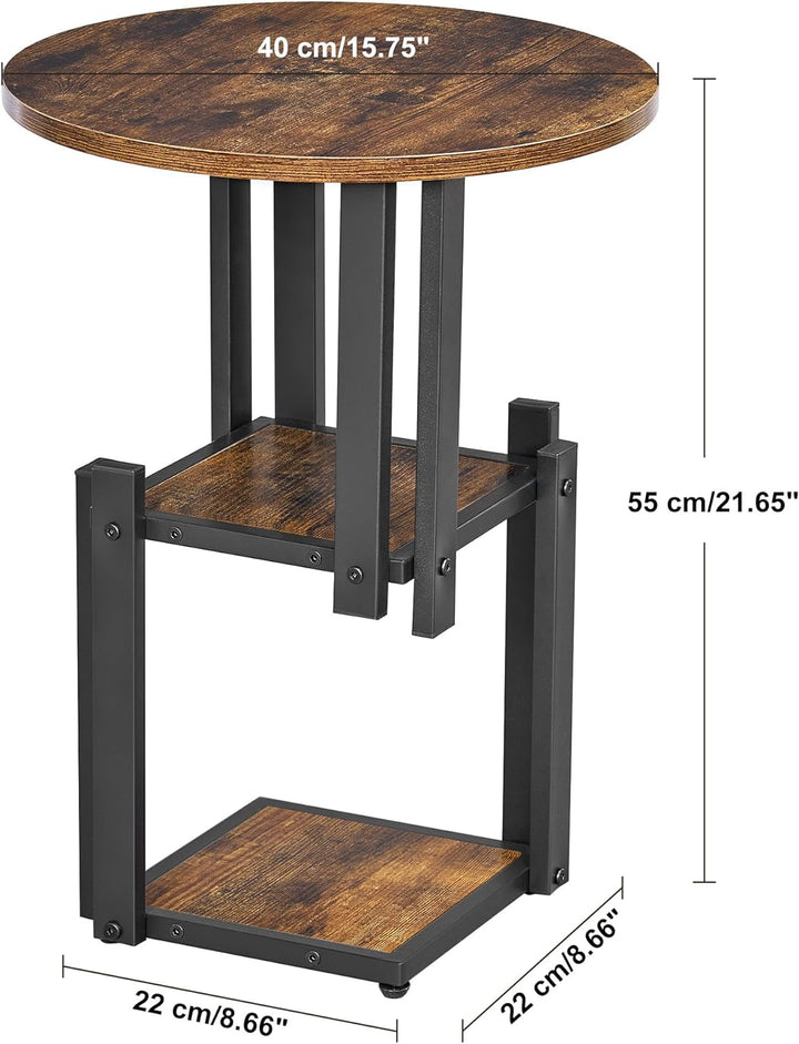 3-Tier Side Table Rustic Brown ULCT012Z