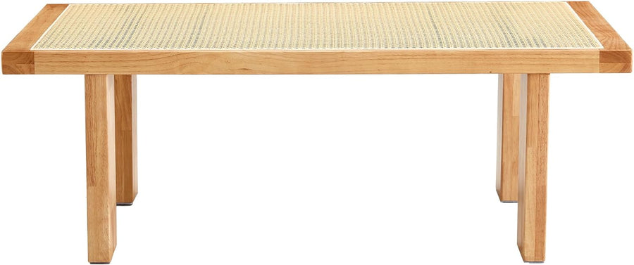 Modern Imitation Rattan Woven Rectangle Coffee Table, C-natural-1