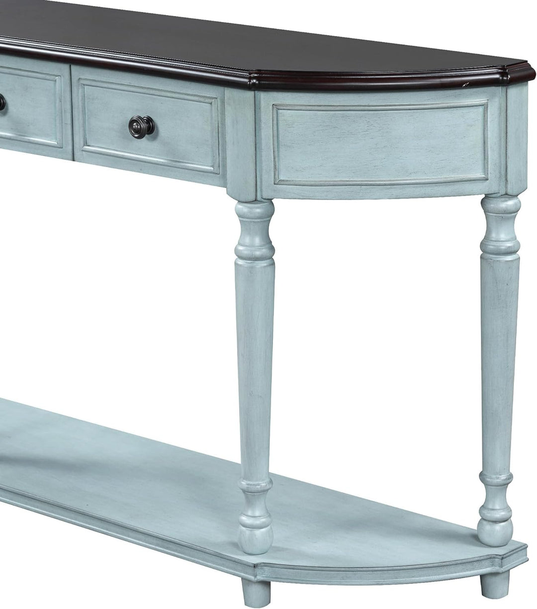 Retro Half Moon Entry Table, Curved Console