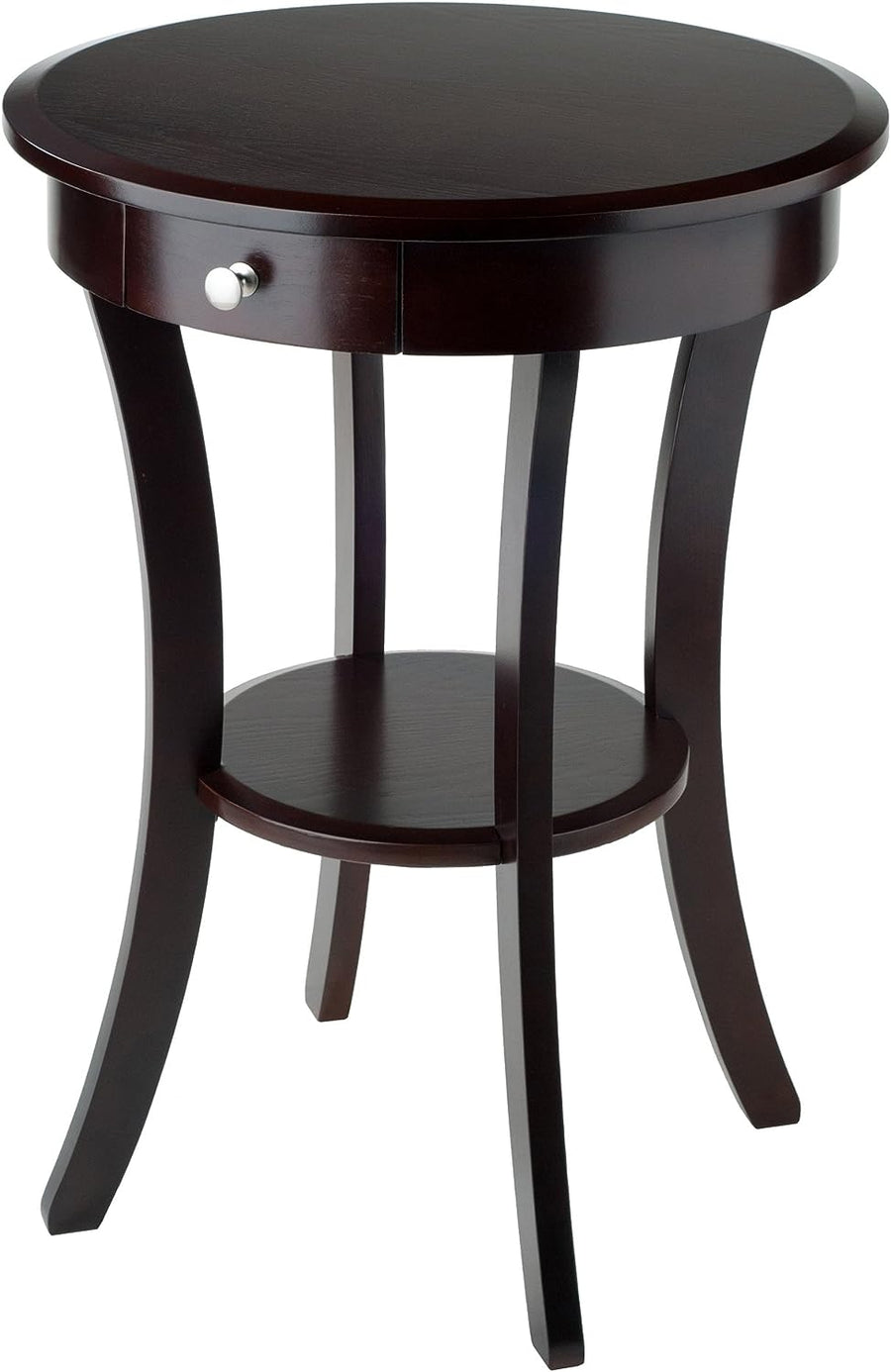 Wood Sasha Accent Table, Cappuccino, 20x20x27