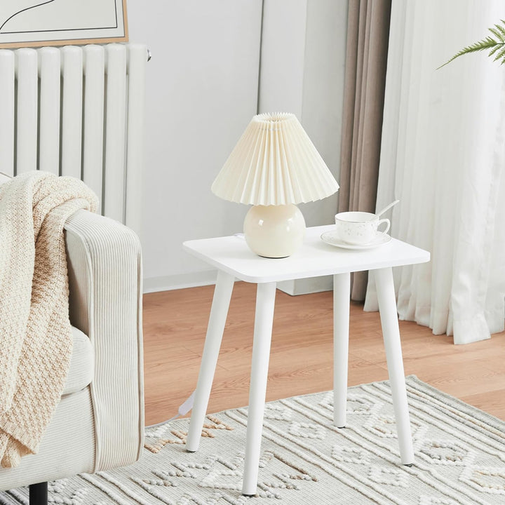 Small Side Table, Accent Wooden End Table, White