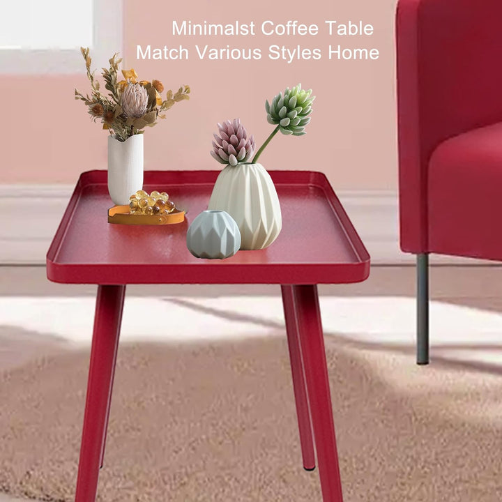 Red Side Table, Small Accent Table for Living Room Bedroom