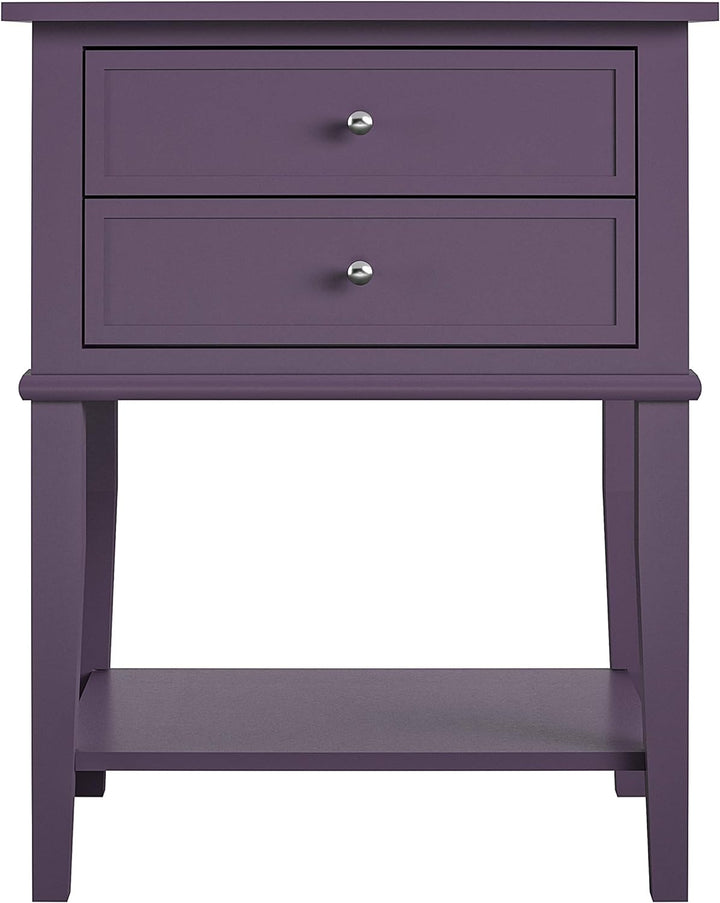 Franklin Accent Table 2 Drawers Purple