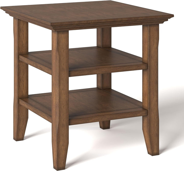 Acadian 19" Square Transitional End Table Brown