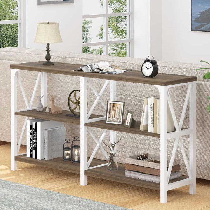 Farmhouse Entryway Table, Industrial Wood Sofa Table