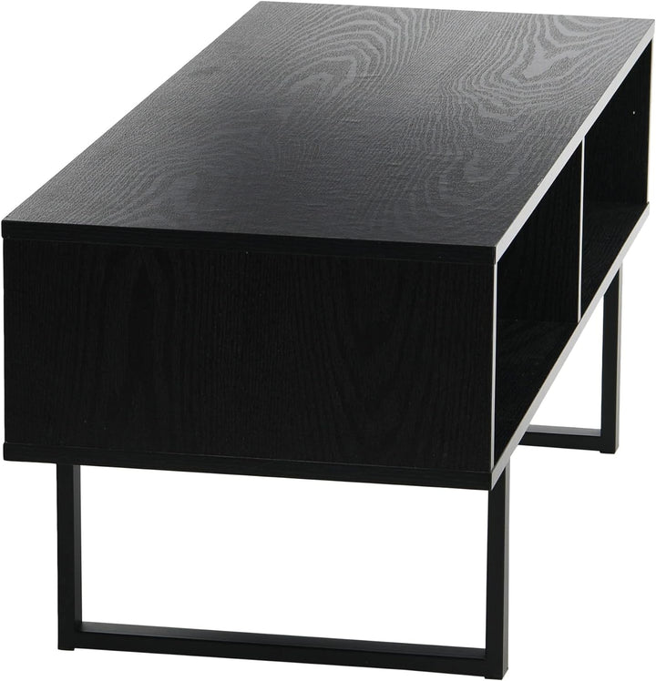 Jamestown TV Stand Coffee Table with Rectangular Storage, Black Oak