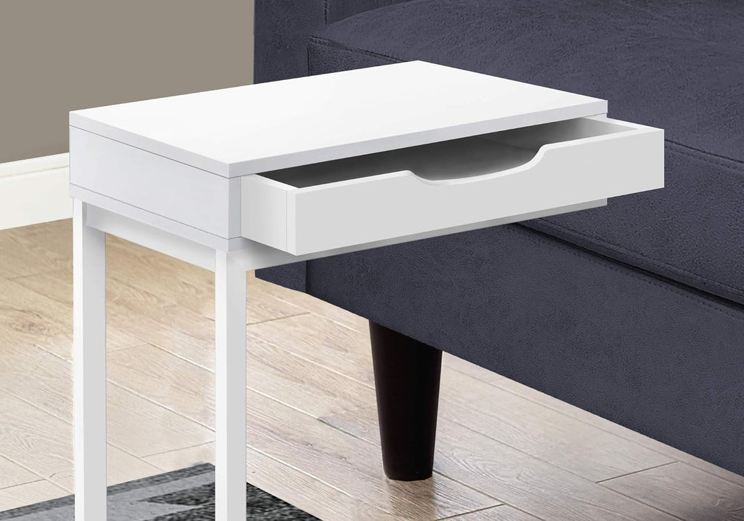 3601 C-Shaped Accent Table White 16"L x 10"W