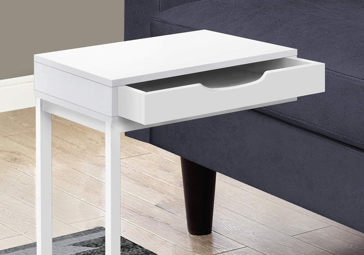 3601 C-Shaped Accent Table White 16"L x 10"W