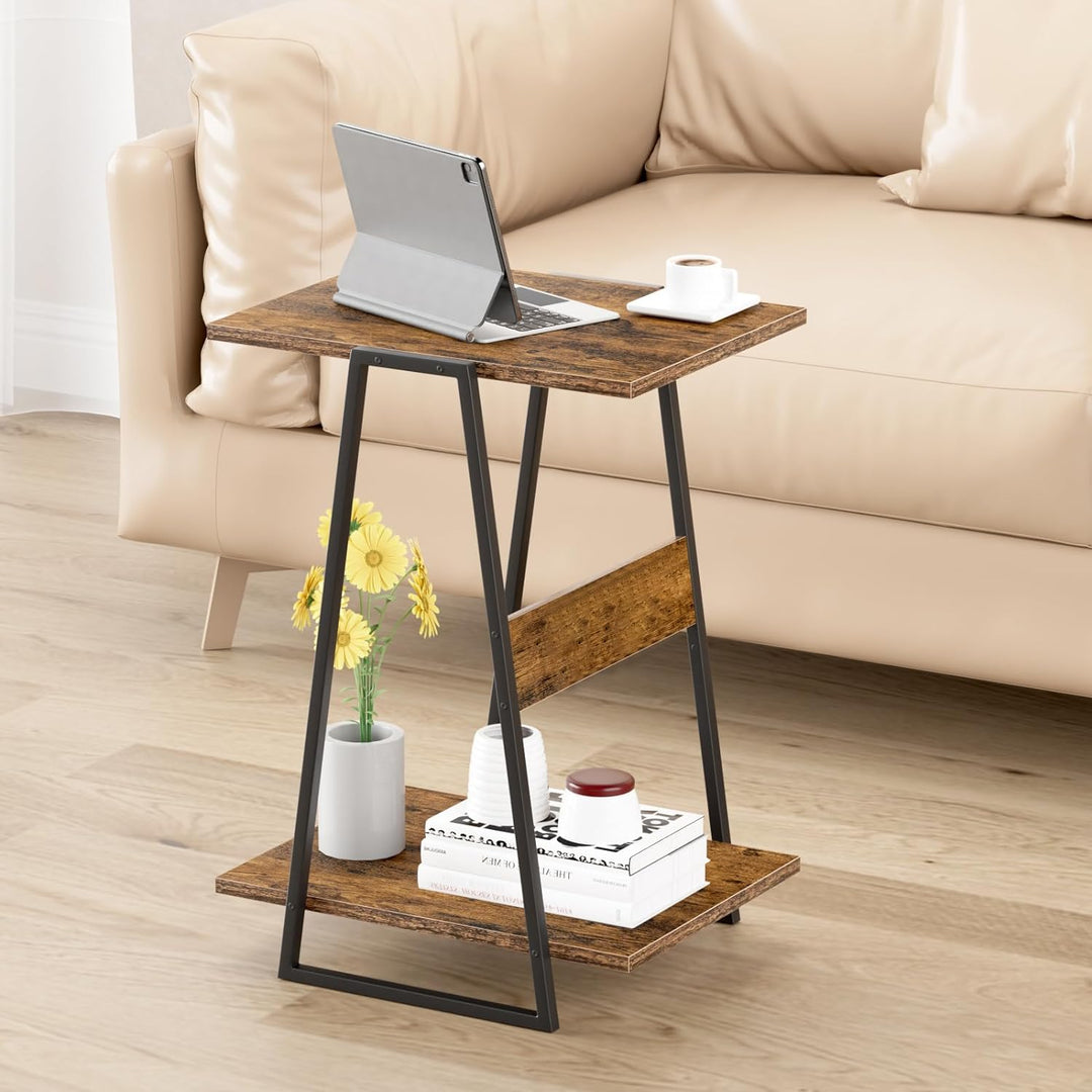 Small Side Table - 2 Tier Slim End Tables