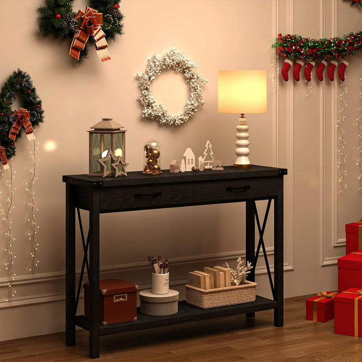 Console Table, Farmhouse Sofa Table, Accent Wood Entryway Table