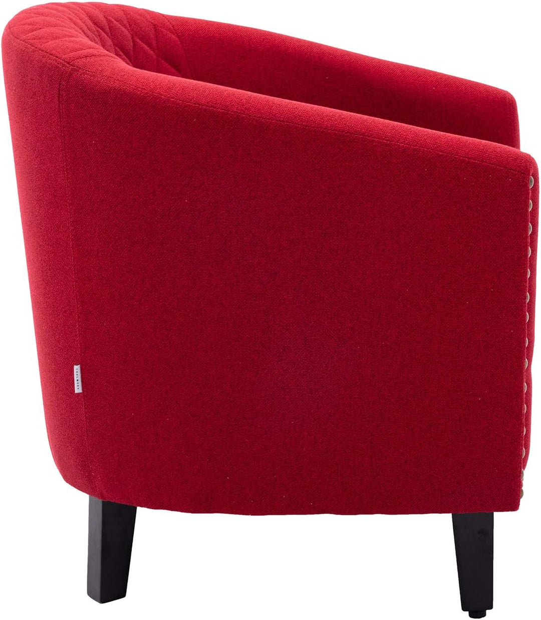 Modern Upholstered Accent Armchair Soft Linen Red