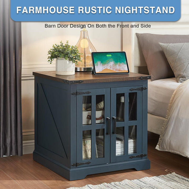 Farmhouse End Table with Charging Station, 24