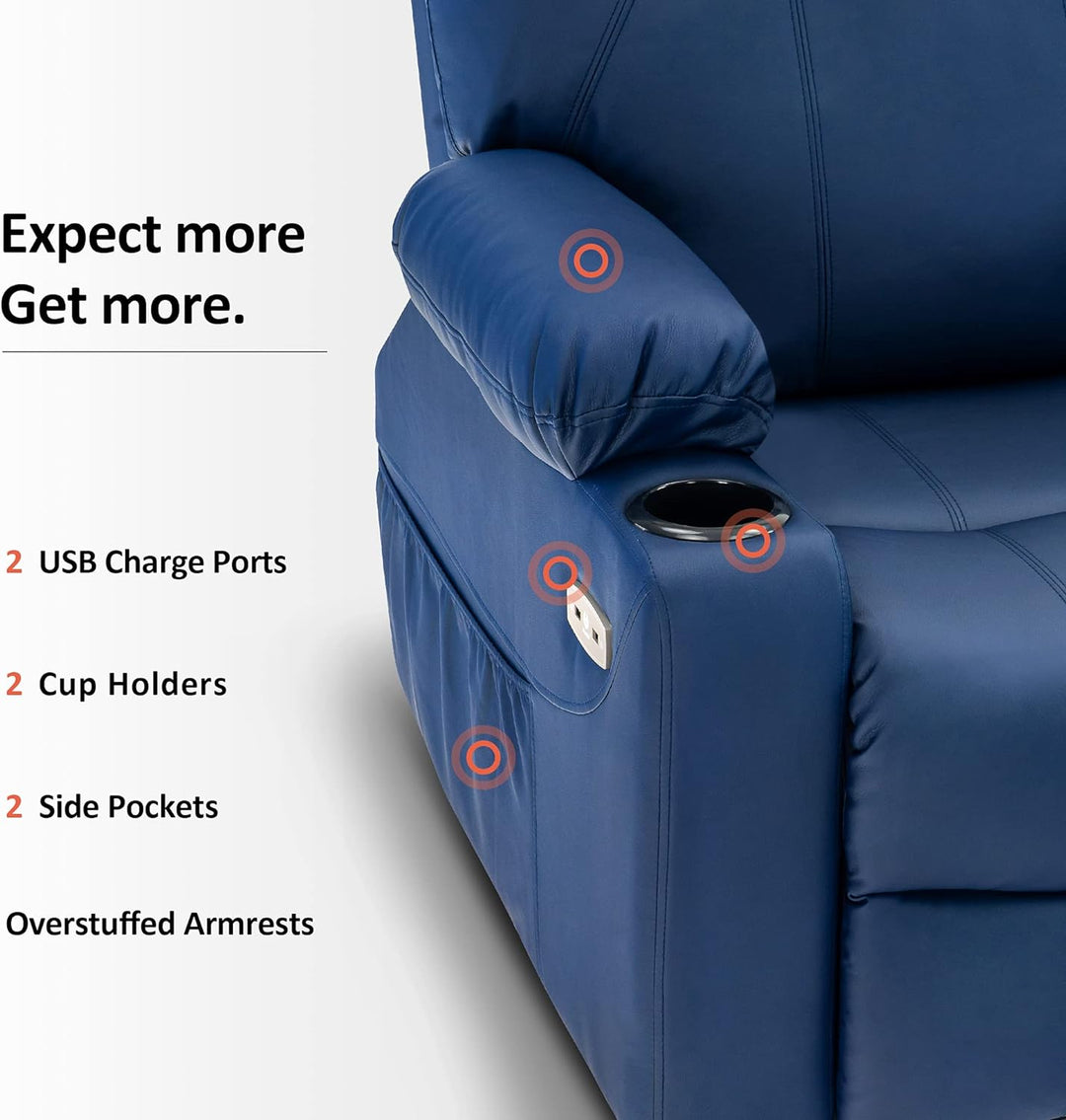 Electric Power Lift Recliner Chair Sofa, Blue