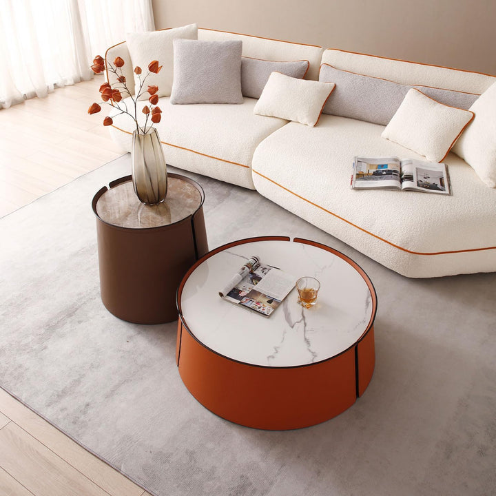 Orange Marble Top Coffee Table | LyuHome Modern Design