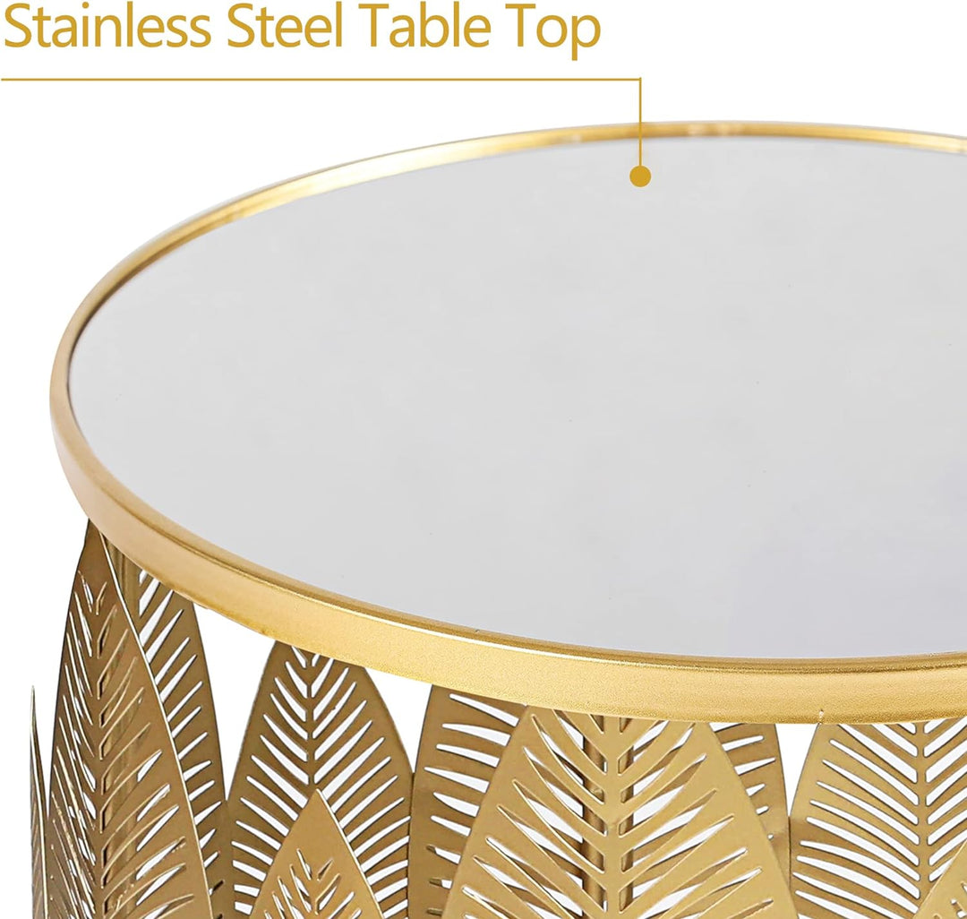 End Tables Set of 2, Gold Nesting Side Coffee