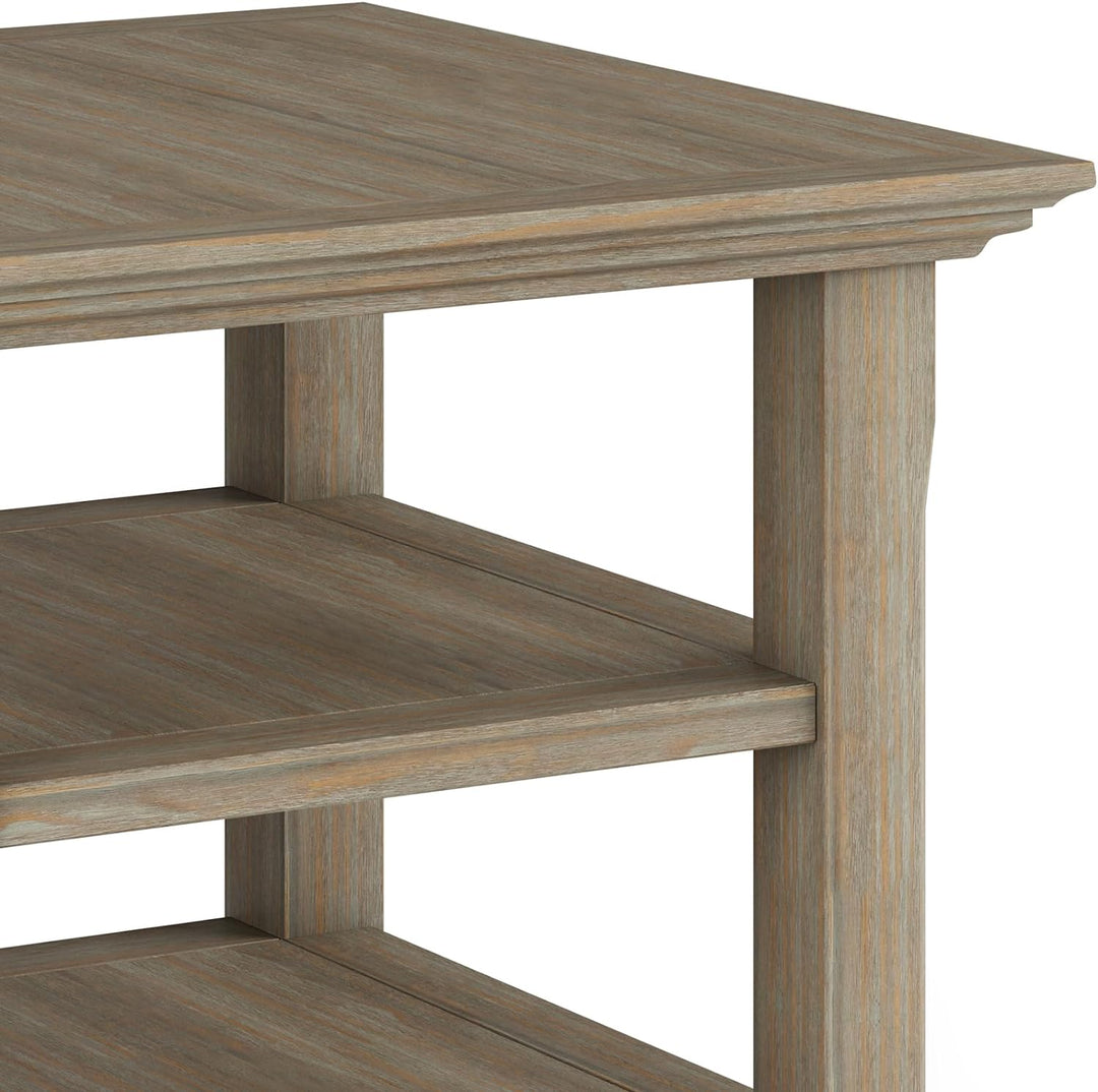 Acadian 19" Square Transitional End Table Distressed Grey