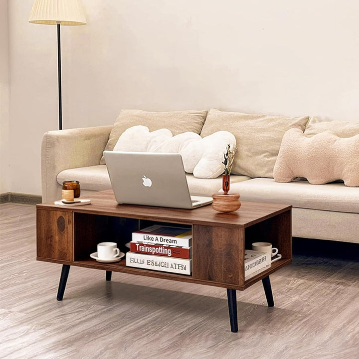 Contemporary Craft & Study Coffee Table, Hidden Storage, Walnut