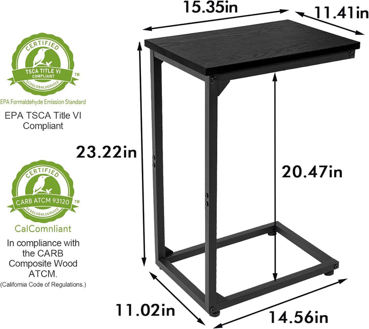 C Shaped End Table Set of 2, Black HET02CBK