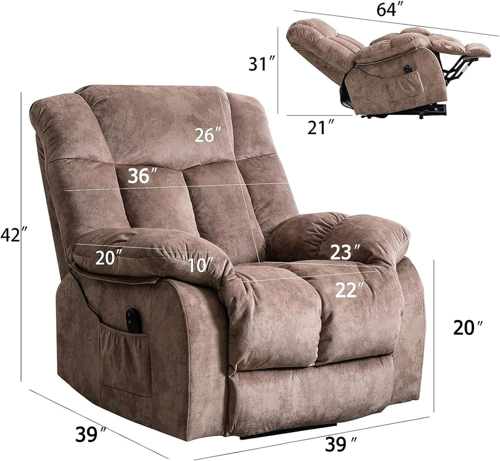 Power Lift Recliner Chair for Elderly Heavy Duty (Camel)