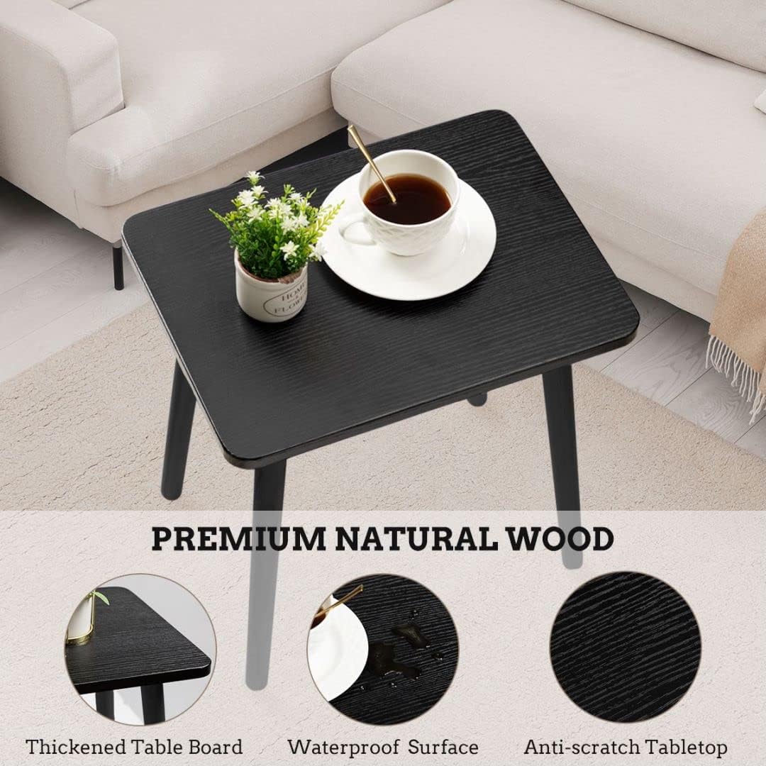 Black Modern Minimalist Wooden Accent Table Legs