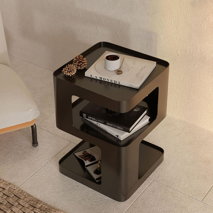 Side Table,Modern end Table,Black Metal nightstand