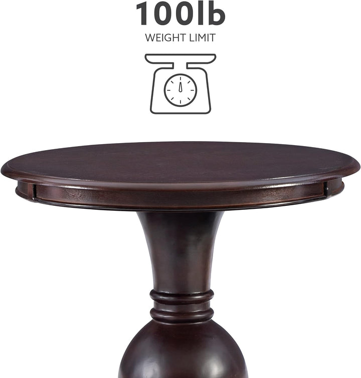 Espresso Round Accent Table 26" Dimensions