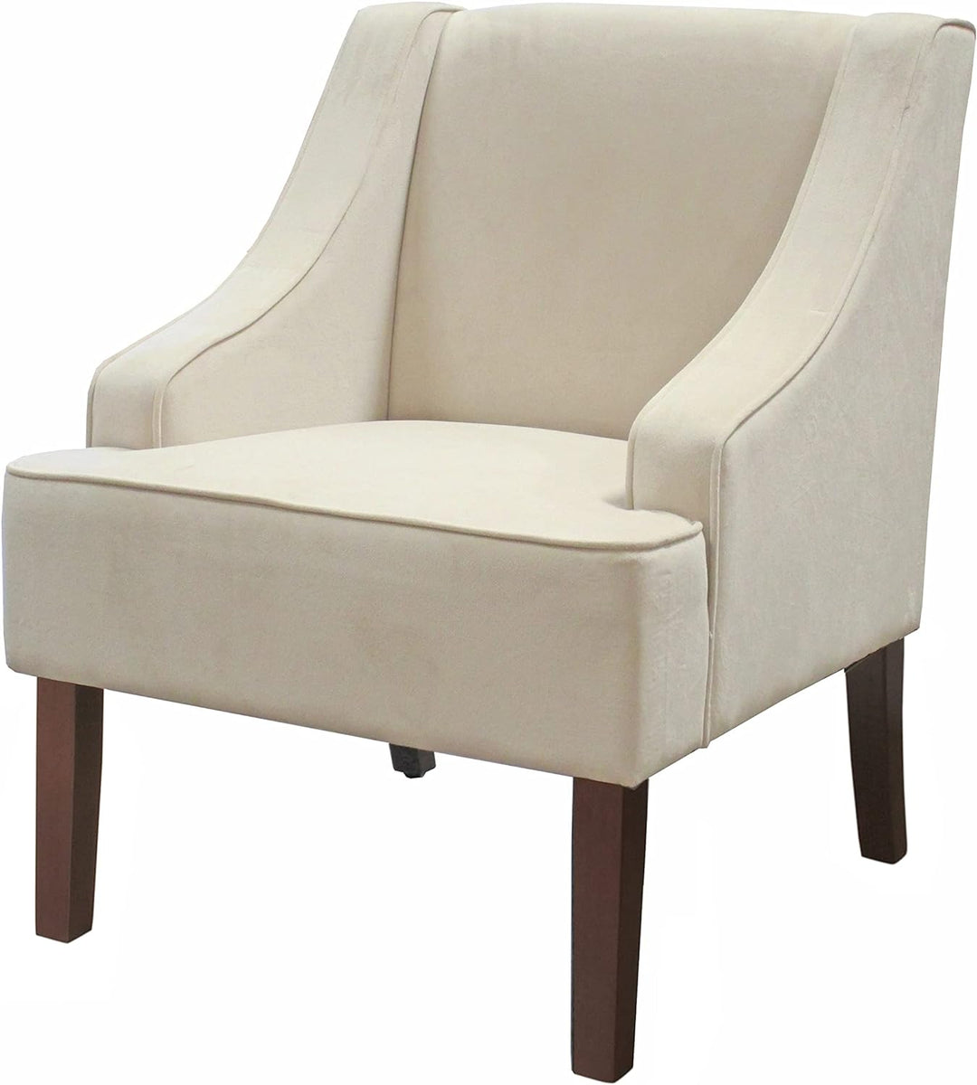 Swoop Arm Living-Room-Chairs Light Cream Velvet