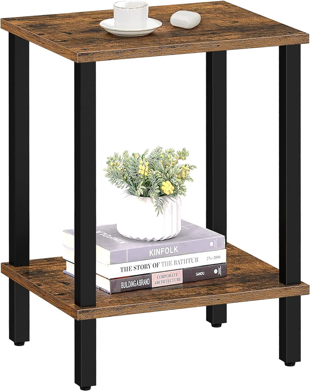 2-Tier Storage Shelf Sofa Table Small Space