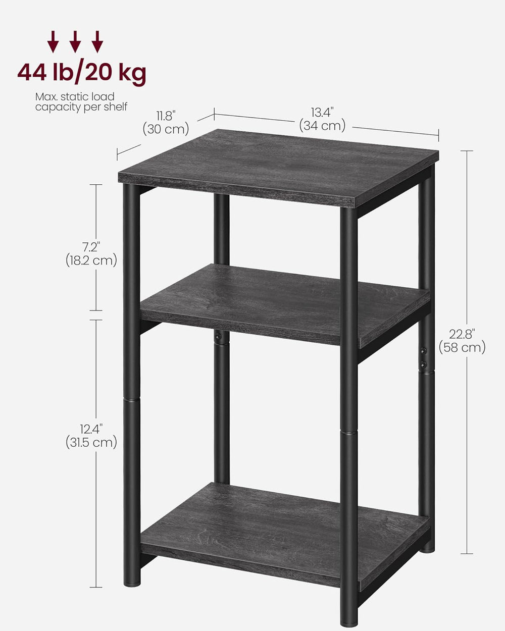 Side Table, Small End Table, Tall Nightstand