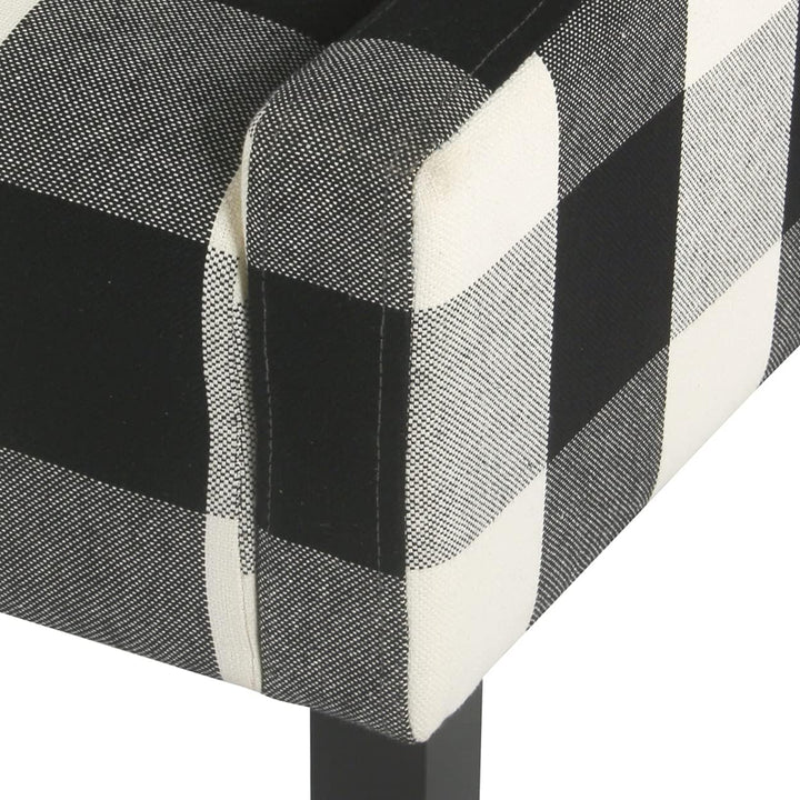 Upholstered Swoop Arm Accent Chair Black Plaid