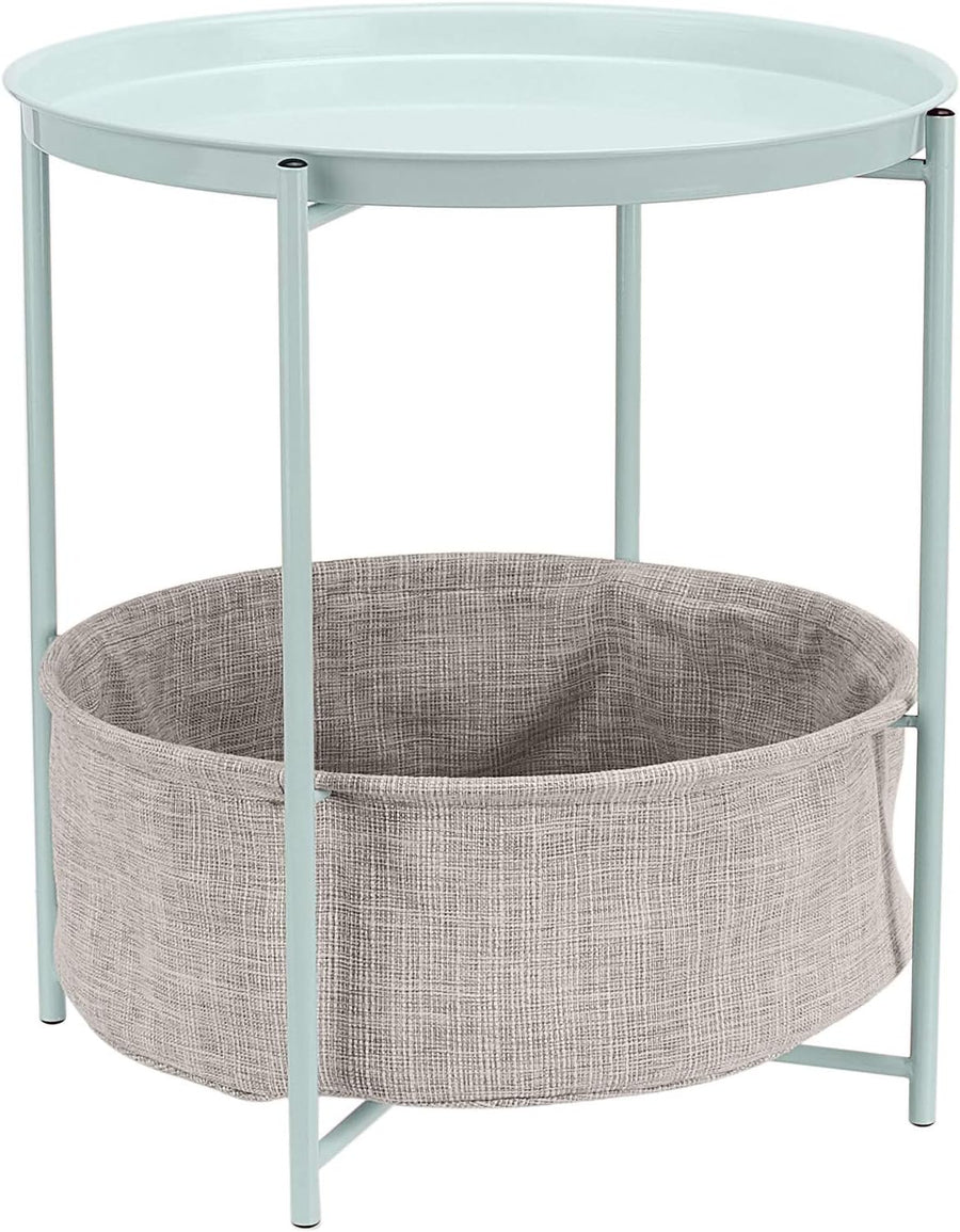 Basics Round Storage End Table, Mint Green, 18 in x 18 in