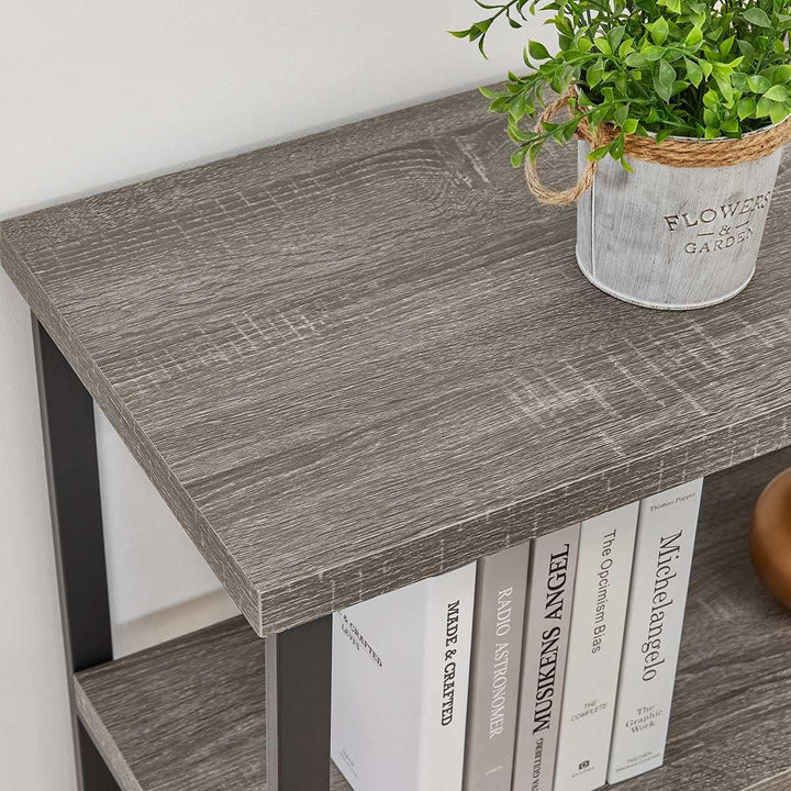 Rustic Console Table, 3 Tier Bookshelf