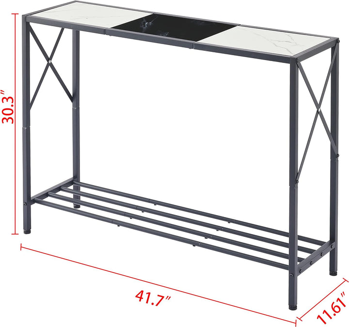 Console Table, 2-Tier Entryway Table, 41.8L Narrow