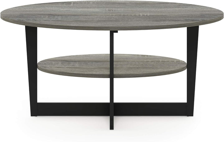 Furinno Coffee Table, French Oak Grey/Black