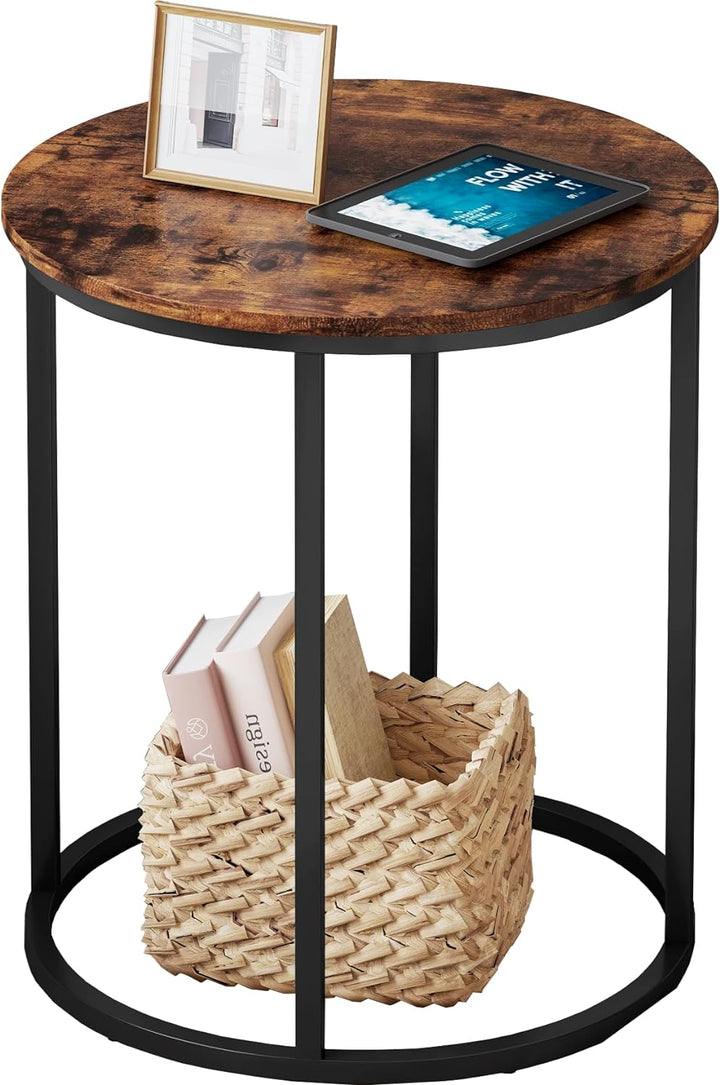 Round End Table, 20" Accent Small Side Table