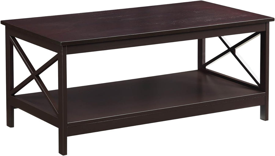 Espresso Coffee Table with Shelf