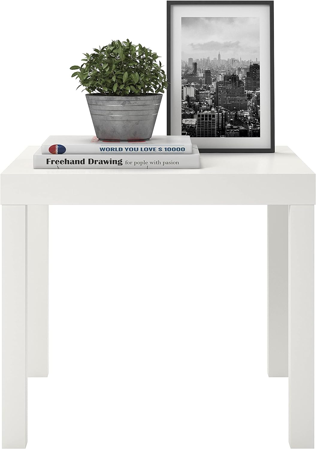 Parsons End Table, White