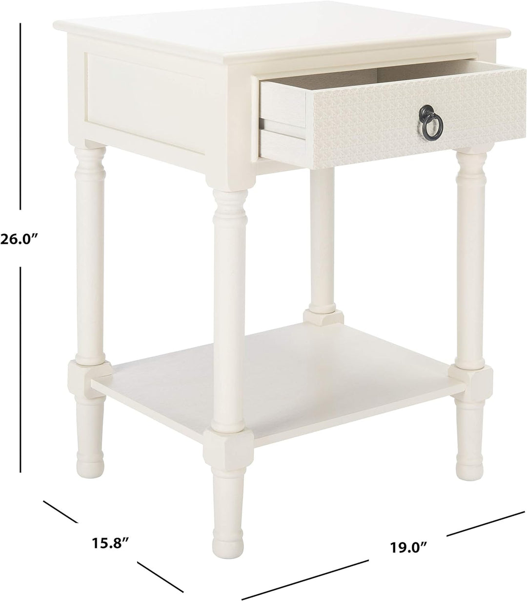 Haines White 1-Drawer Accent Table ACC5720D