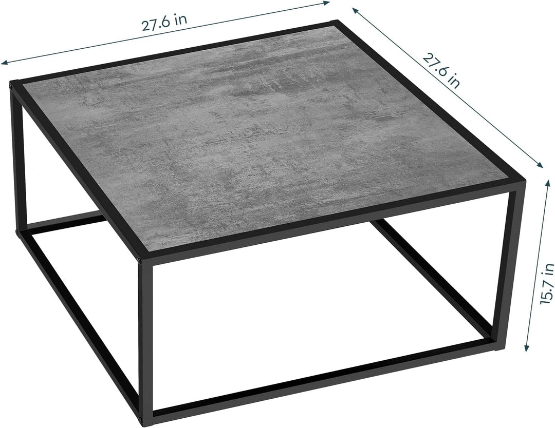 Small Modern Coffee Table for Living Room, Gray Wood