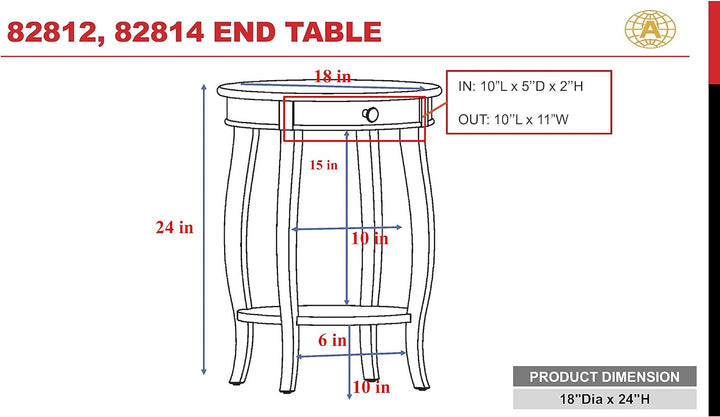 Solid Wood Side Tables for Living Room, Walnut