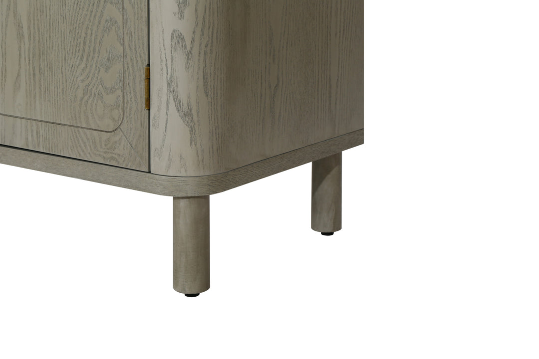 Curved Countertop 4-Door Storage Cabinet