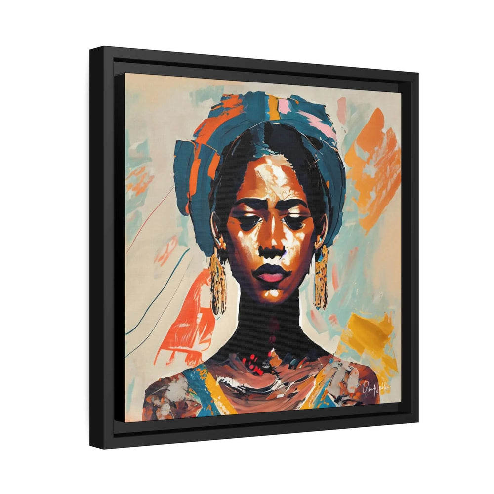 Woman with Turban Portrait Canvas Wall Art with Frame by QueenNoble