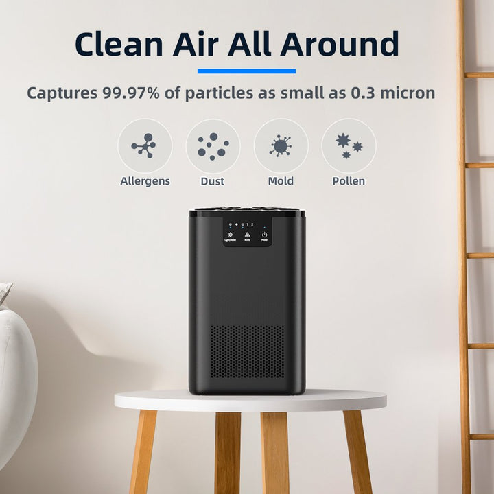 HEPA Air Purifier Removes 99.9% Smoke and Dust for 300 Sq.Ft