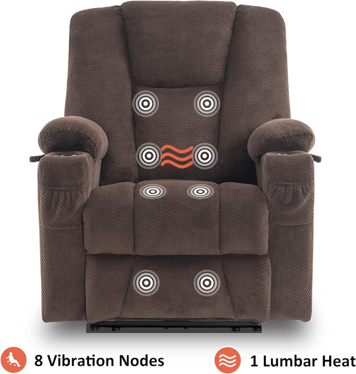 Fabric Electric Recliner Chair Heat Massage