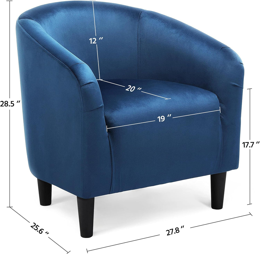 Velvet Accent Chair, Modern Club Chair Upholstered Armchair with Solid Legs Comfy Sofa Chair, Pagoda Blue