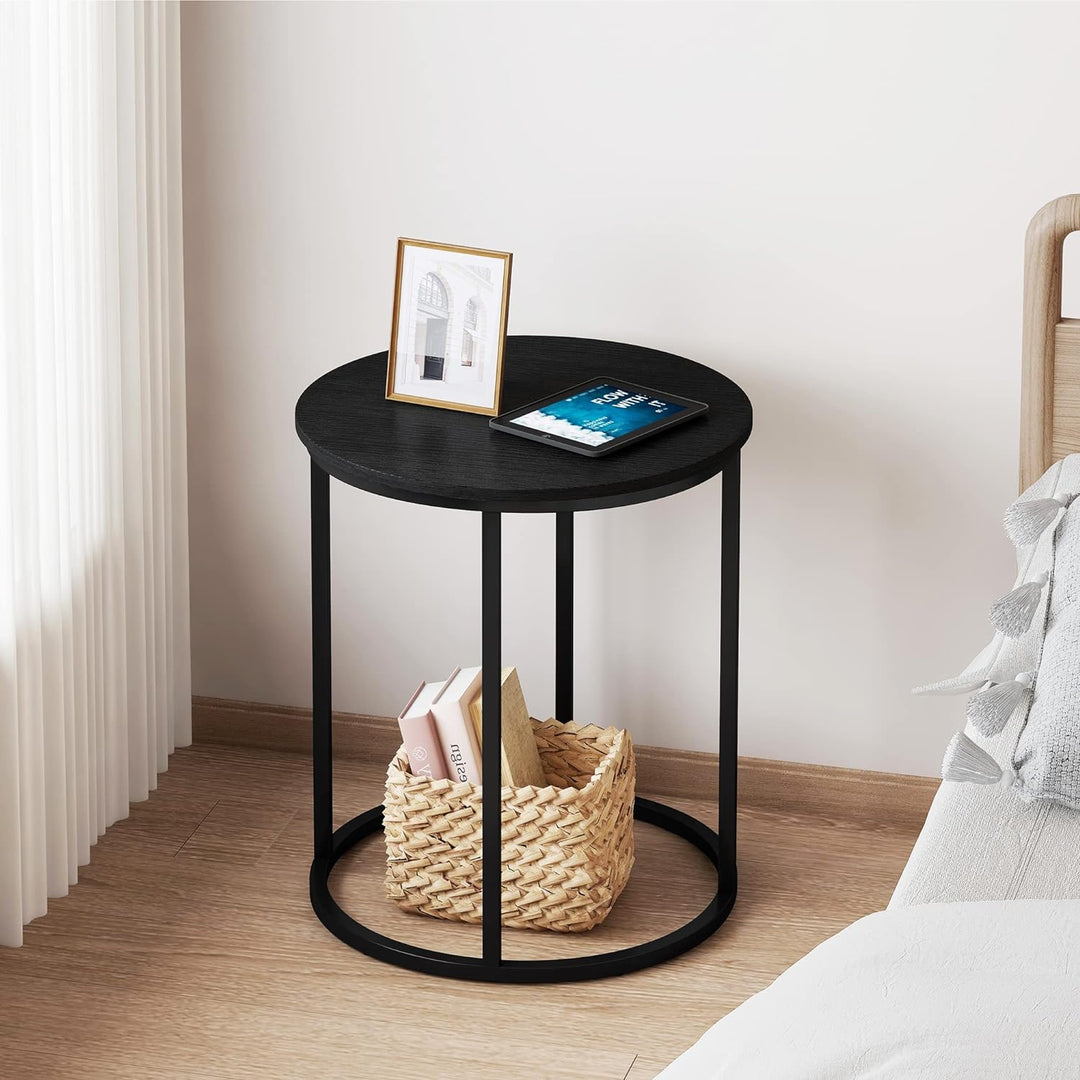 Round End Table, 20" Accent Small Side Table