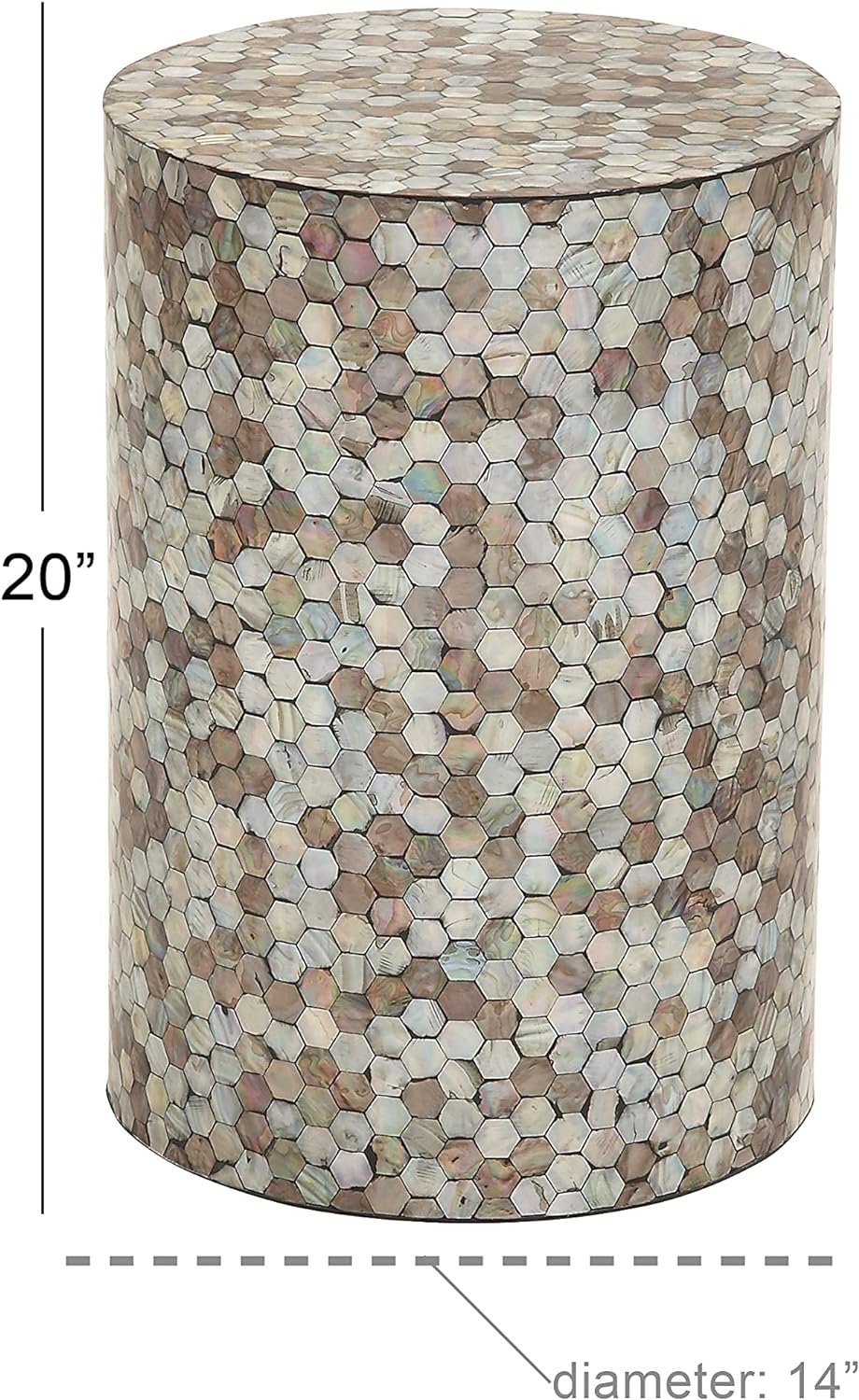 Mother of Pearl Shell Geometric Handmade Side Table