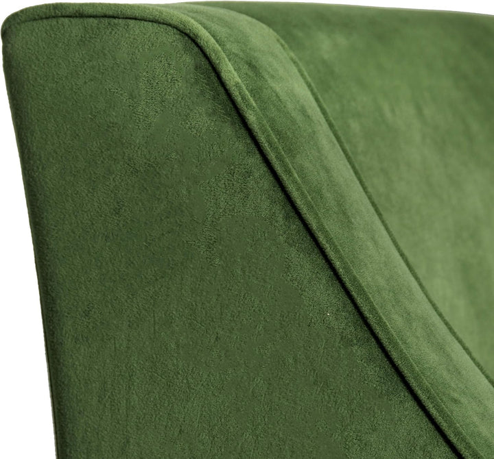 Velvet Swoop Arm Living-Room-Chairs, Dark Green