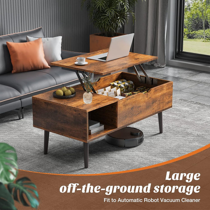 Stylish Lift-Top Coffee Table, Brown