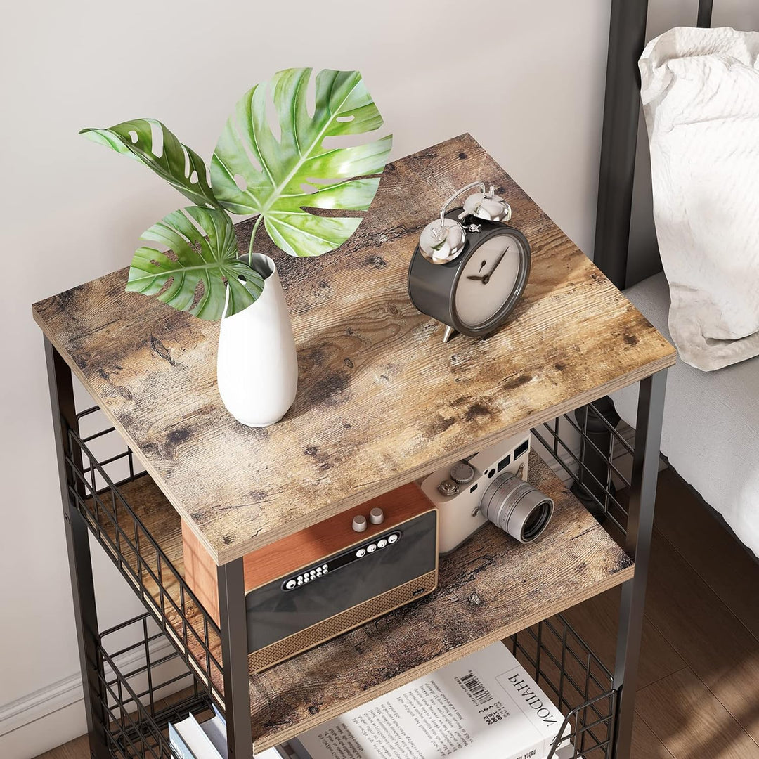 End Table,Industrial Retro Side Table Nightstand